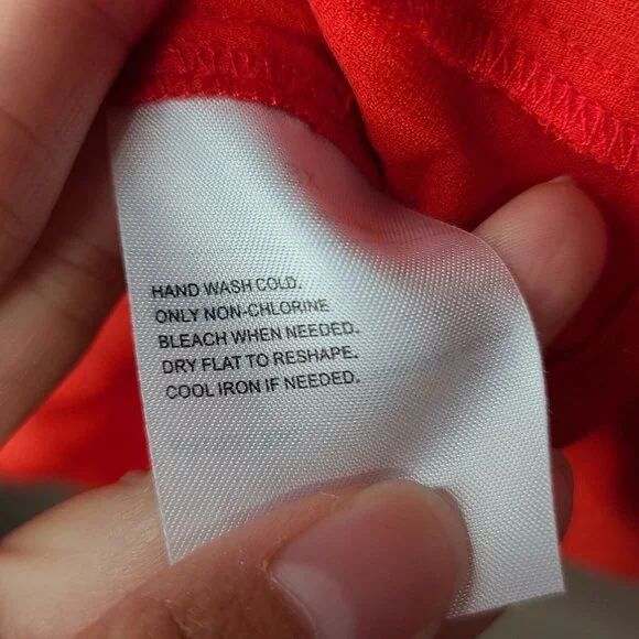 Elodie Blouse Womens XS Red Orange Cold Shoulder Elastic Cuff Sleeve Ruffle - Picture 11 of 11